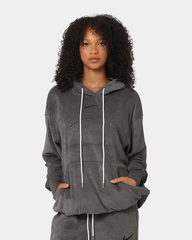 Nike Women's Nike Sportswear French Terry Oversized Pullover Hoodie Anthracite/Black 1