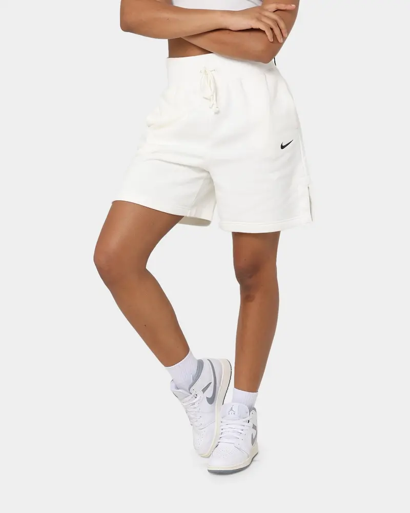 Nike Women's Nike Sportswear Phoenix Fleece High-Waisted Baller Shorts Sail/Black 1