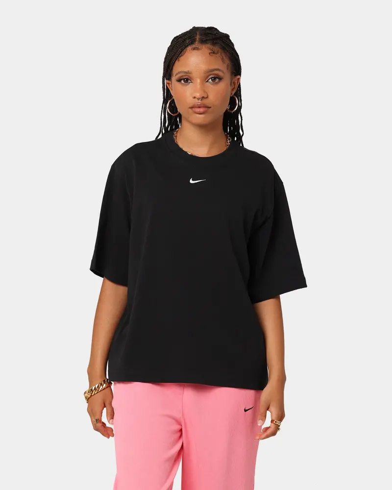 Nike Women's Nsw Essential Boxy T-Shirt Black/White 1