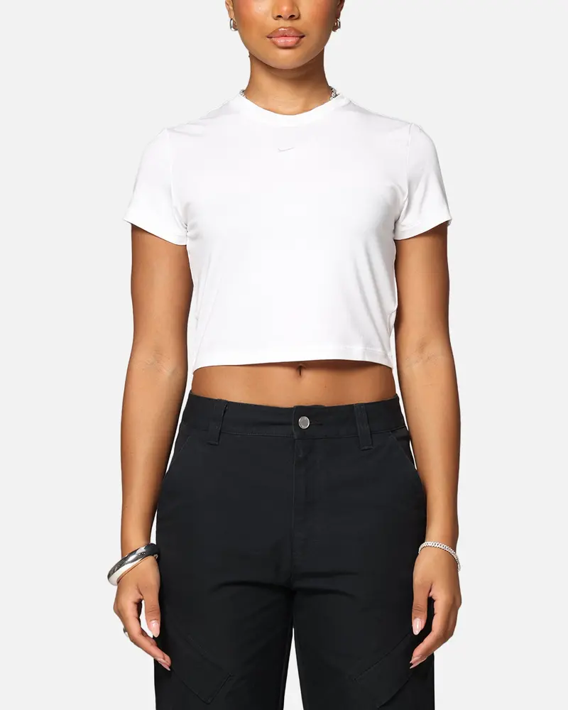Nike Women's Sportswear Chill Knit Crop T-Shirt White/White 1