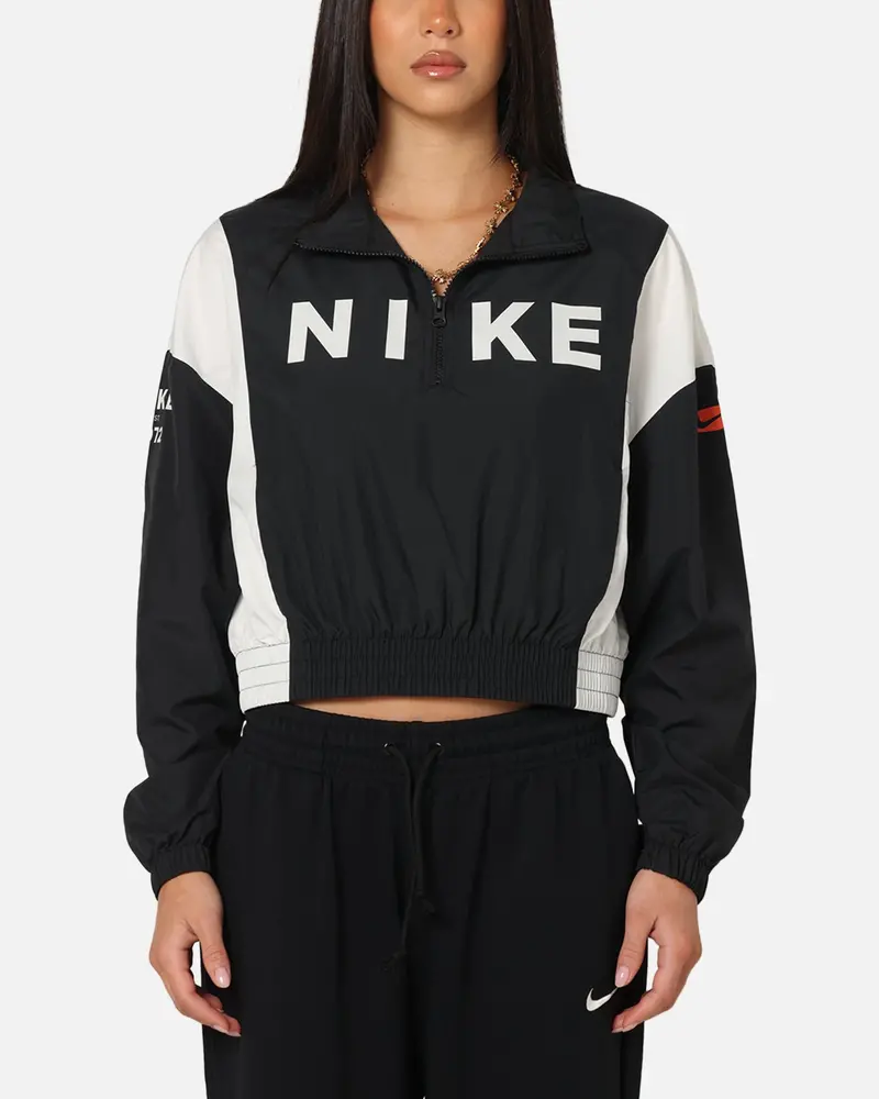 Nike Women's Sportswear Classic Woven Lightweight 1/4-Zip Jacket Black/Black/Sail 1