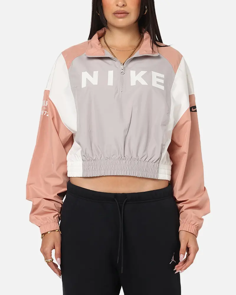 Nike Women's Sportswear Classic Woven Lightweight 1/4-Zip Jacket College Grey/Rose Gold/Sail 1