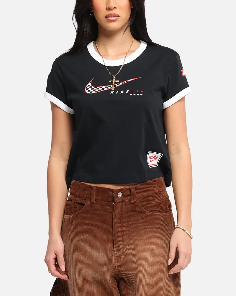 Nike Women's Sportswear Club Moto T-Shirt Black 1