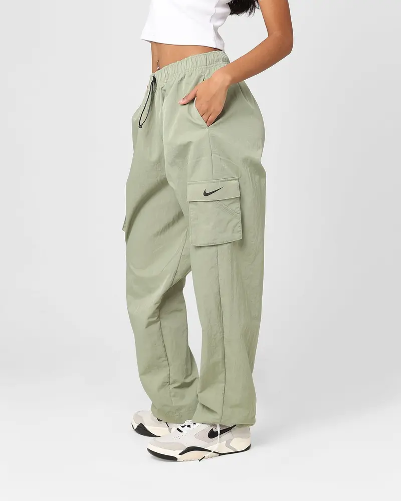 Nike Women's Sportswear Essential High-Rise Woven Cargo Pants Oil Green/Black 1