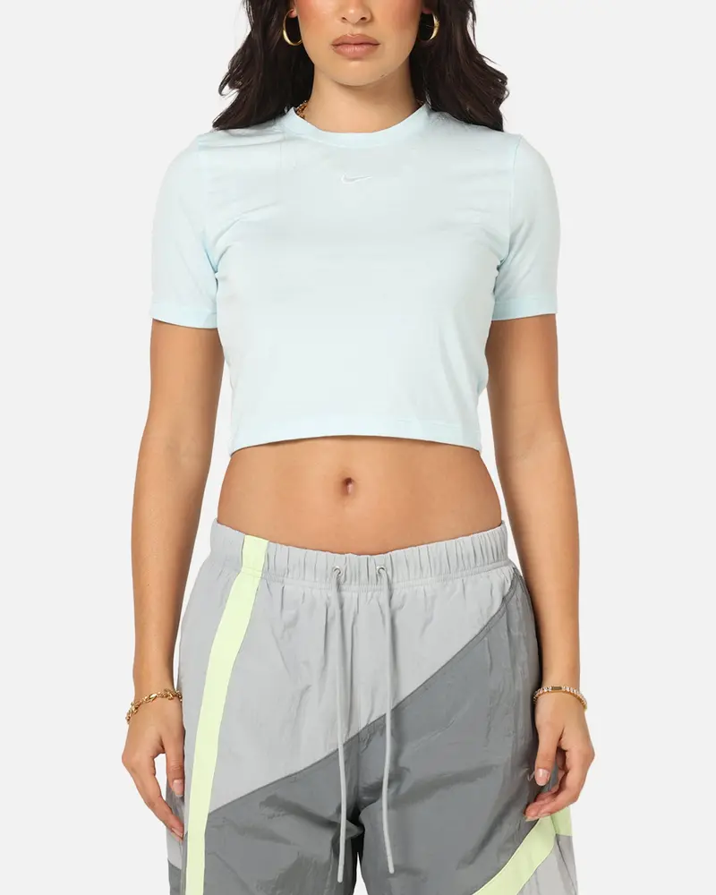 Nike Women's Sportswear Essential Slim Cropped T-Shirt Glacier Blue/White 1