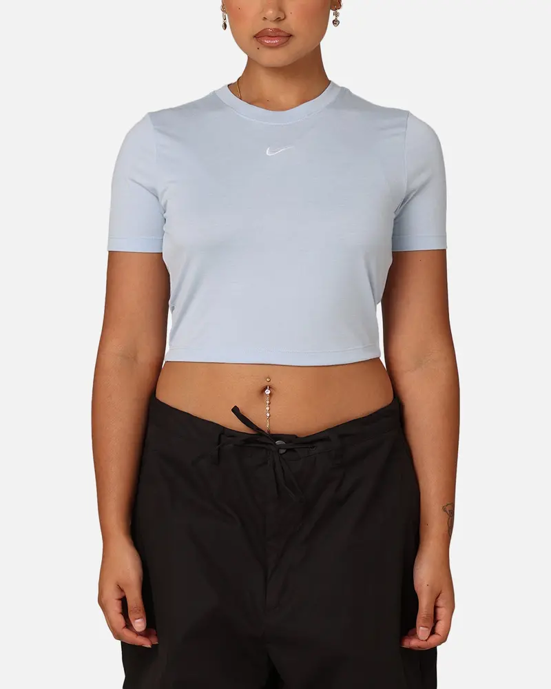 Nike Women's Sportswear Essential Slim Cropped T-Shirt Light Armoury Blue 1