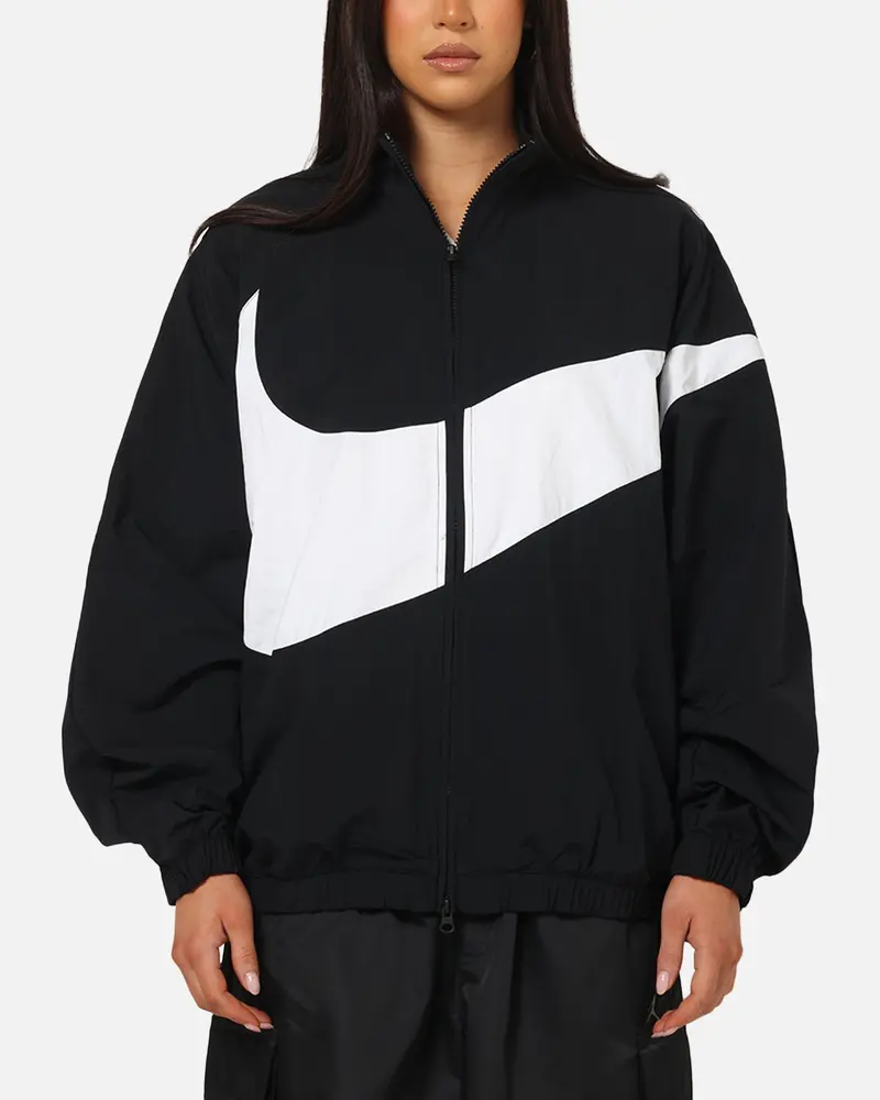 Nike Women's Sportswear Logo Oversized Track Jacket Black/Black/White 1