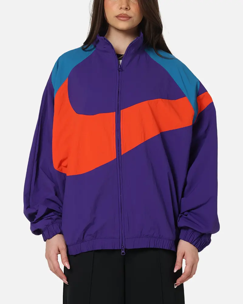 Nike Women's Sportswear Logo Oversized Woven Jacket Court Purple 1