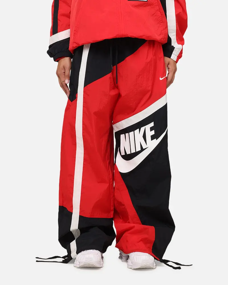 Nike Women's Sportswear Mid-Rise Street Woven Open-Hem Pants University Red/Black/Sail 1