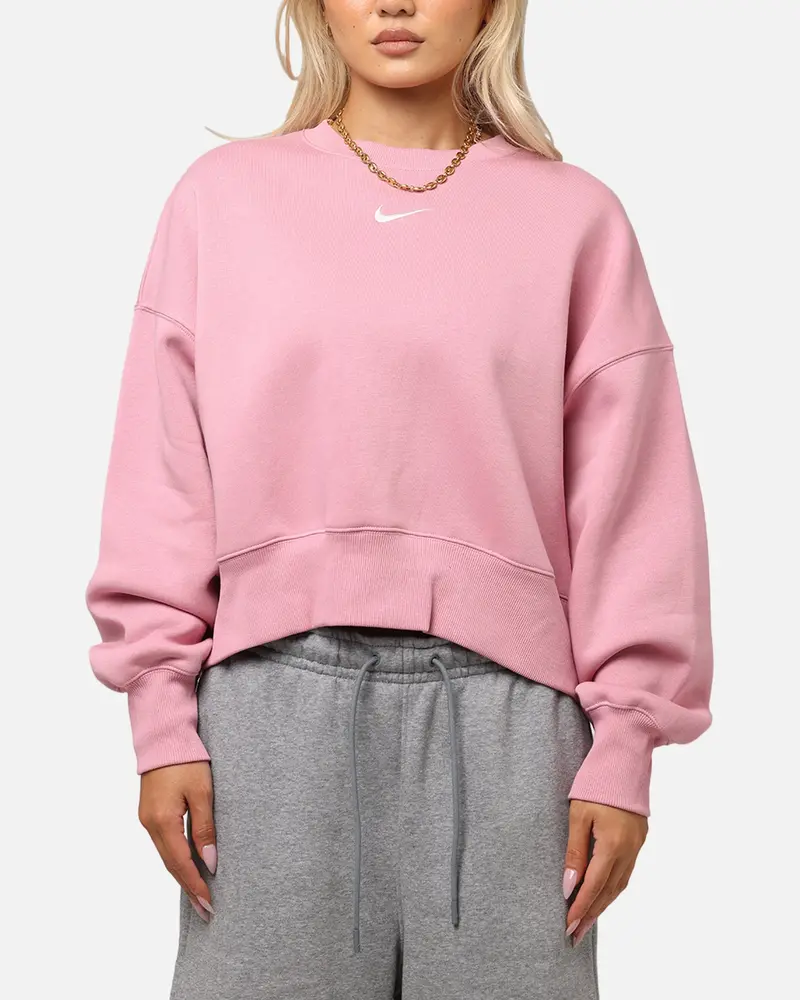 Nike Women's Sportswear Phoenix Fleece Crewneck Pink 1