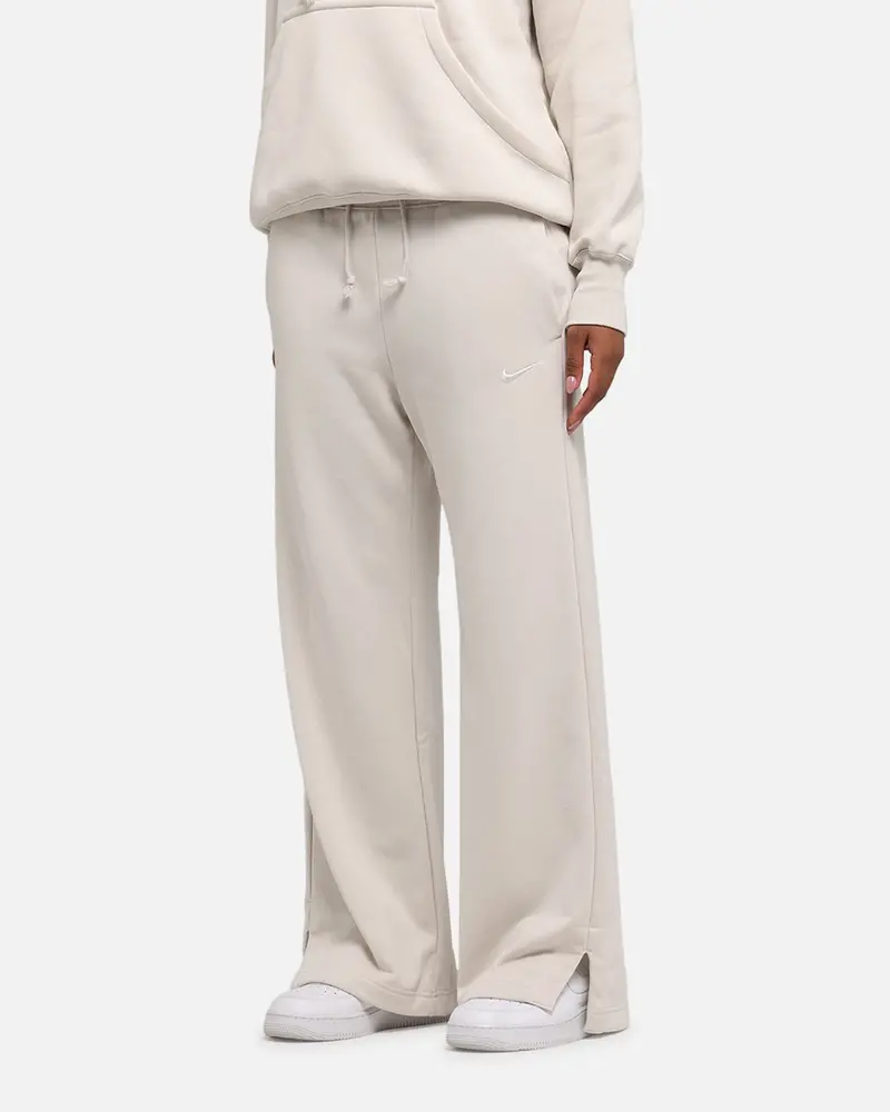 Nike Women's Sportswear Phoenix Fleece High Waisted Wide Leg Sweat Pants Lt Orewood Brown/Sail 1