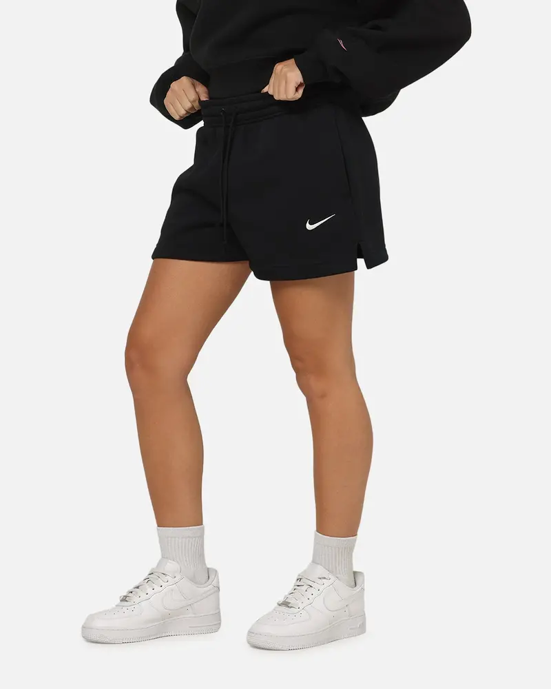 Nike Women's Sportswear Phoenix Fleece Mid-Rise 4" Shorts Black/Sail 1