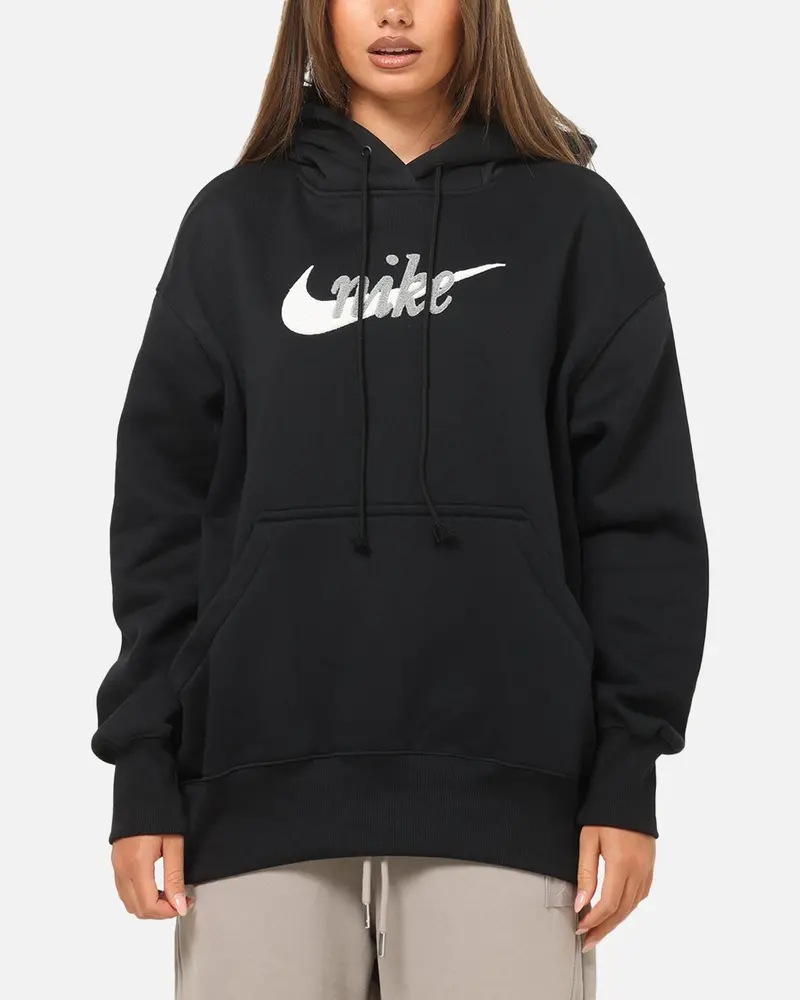 Nike Women's Sportswear Phoenix Fleece Oversized Logo Hoodie Black/Summit White 1