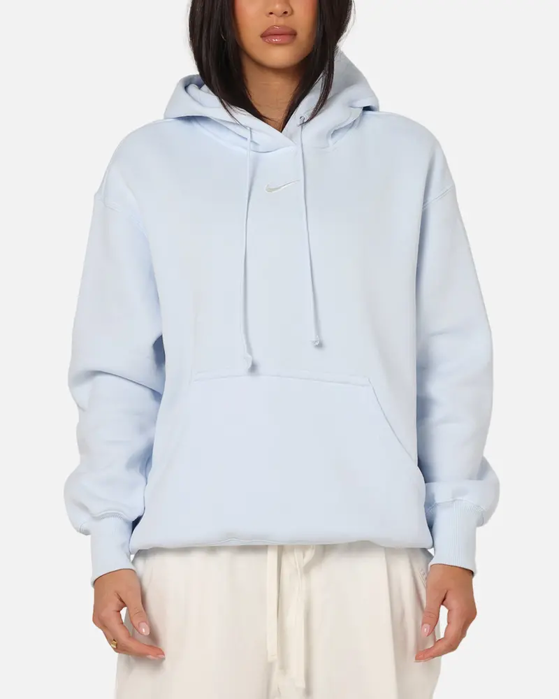 Nike Women's Sportswear Phoenix Fleece Oversized Pullover Hoodie Blue 1