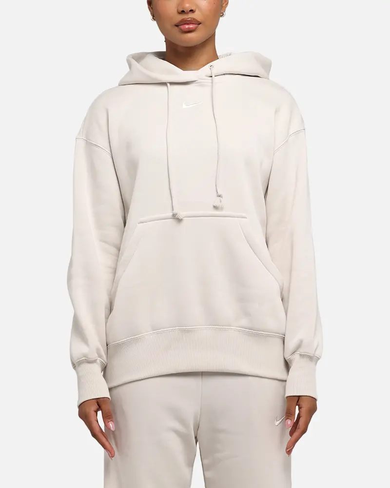 Nike Women's Sportswear Phoenix Fleece Oversized Pullover Hoodie Lt Orewood Brown/Sail 1