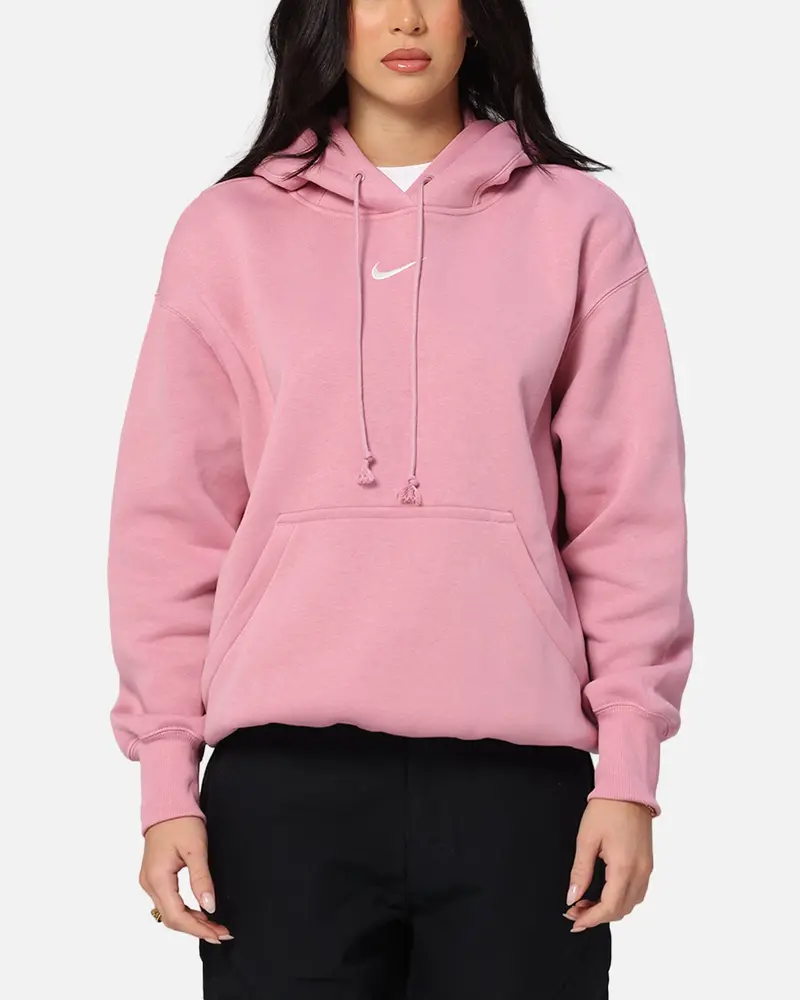 Nike Women's Sportswear Phoenix Fleece Oversized Pullover Hoodie Pink 1