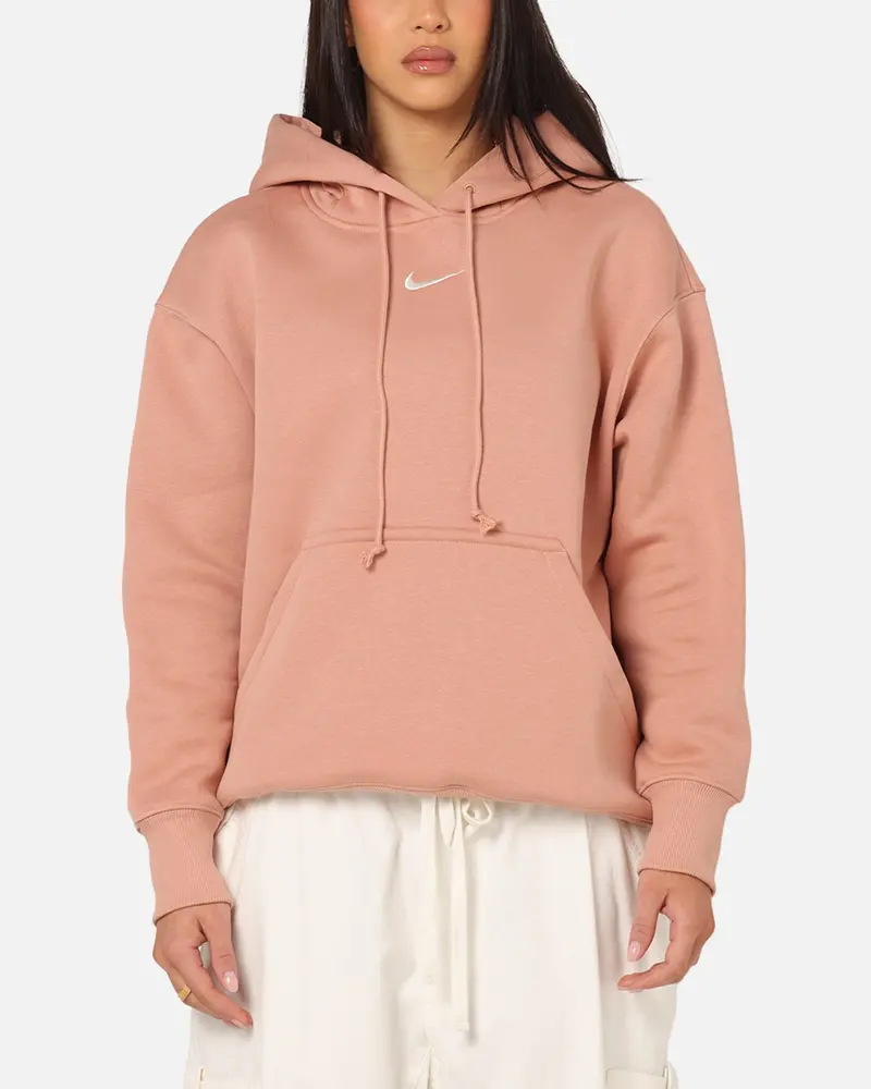 Nike Women's Sportswear Phoenix Fleece Oversized Pullover Hoodie Rose Gold 1