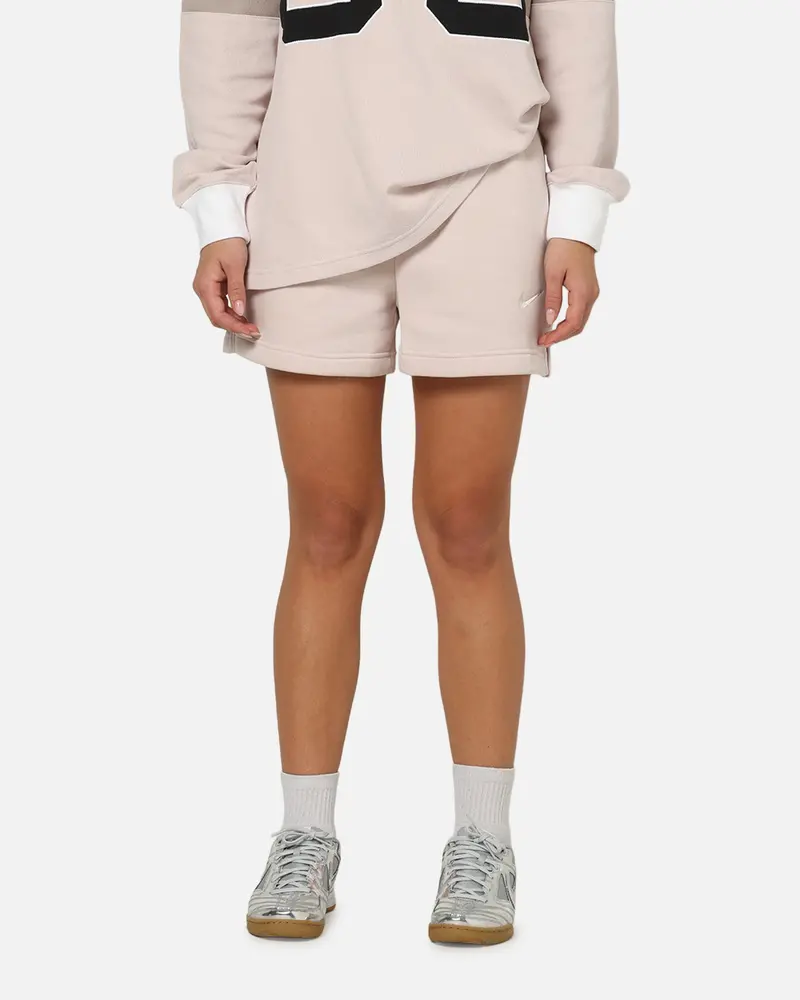 Nike Women's Sportswear Phoenix Fleece Shorts Pink/White 1