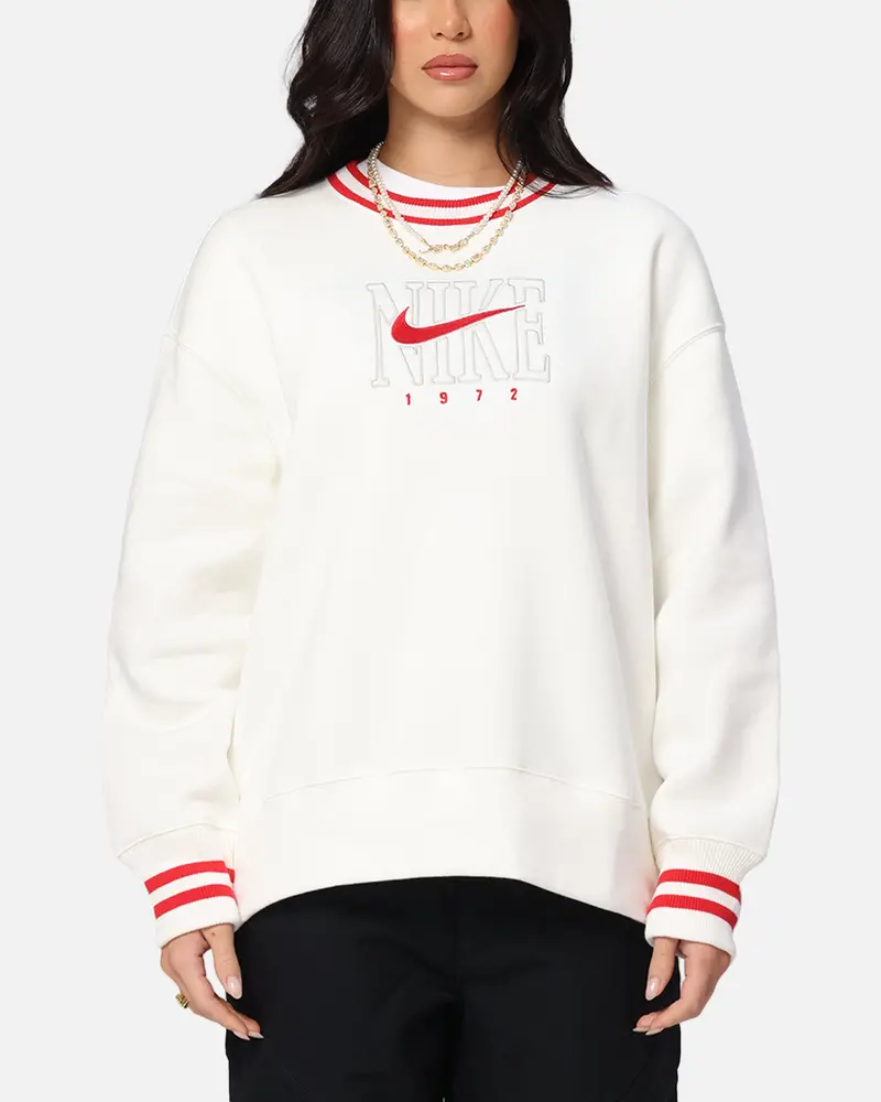 Nike Women's Sportswear Phoenix Oversized Graphic Fleece Sweatshirt Sail 1