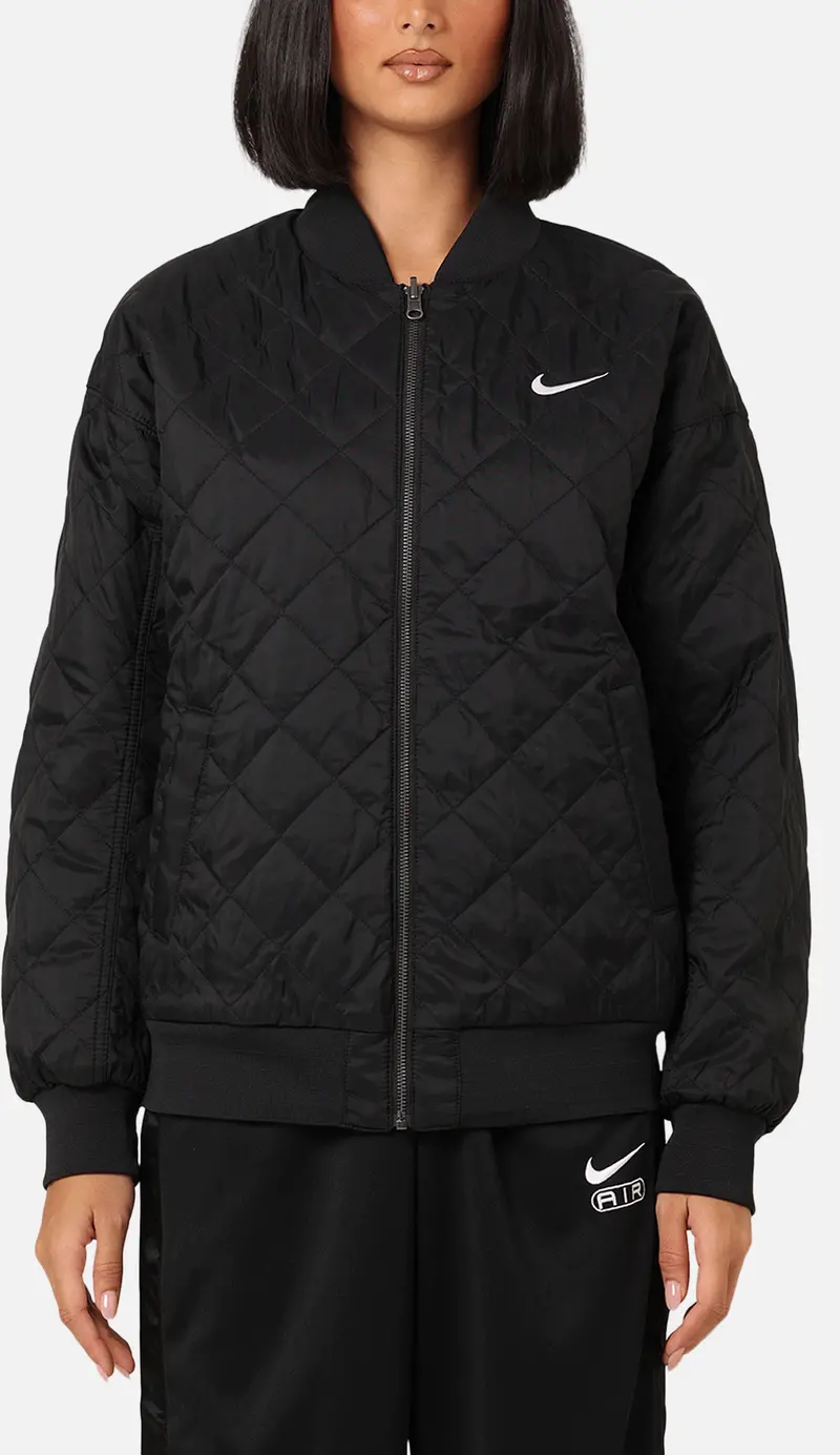 Nike Women's Sportswear Reversible Varsity Bomber Jacket Black/White 1