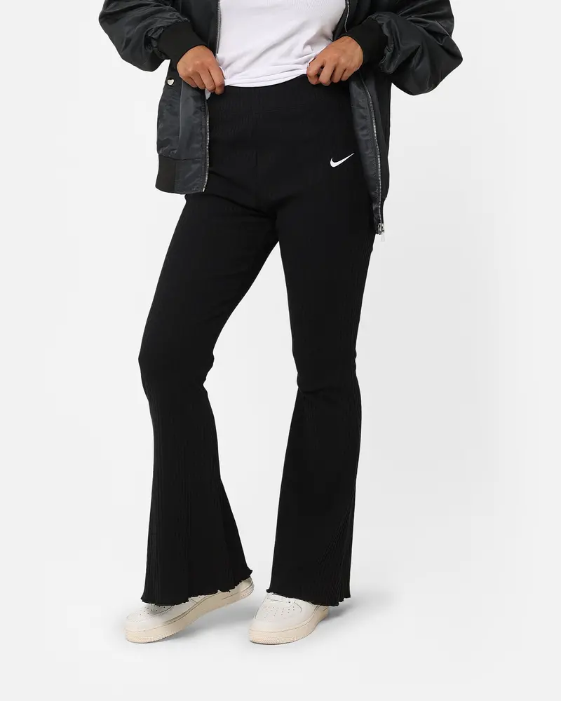 Nike Women's Sportswear Ribbed Jersey Pants Black/White 1