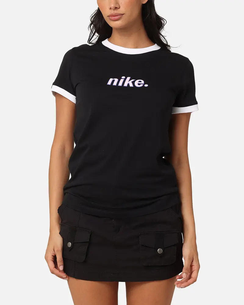 Nike Women's Sportswear Ringer T-Shirt Black/White 1