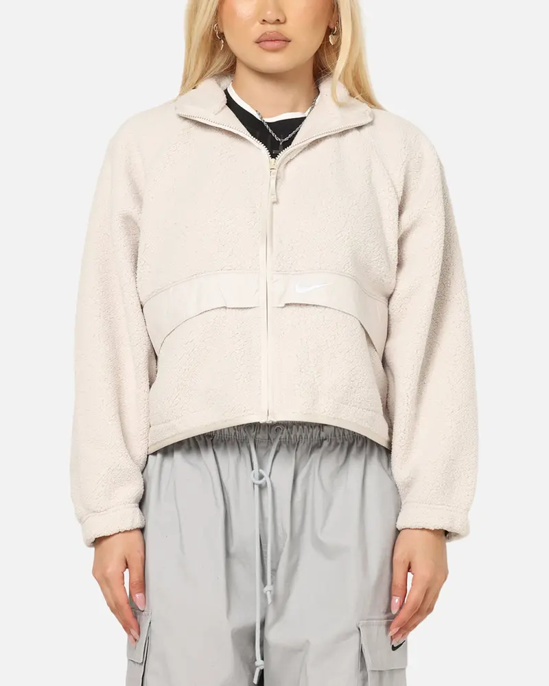 Nike Women's Sportswear Sherpa Jacket Lt Orewood Brown 1
