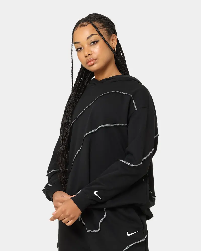 Nike Women's Sportswear Swirl Oversized Hoodie Black/White 1