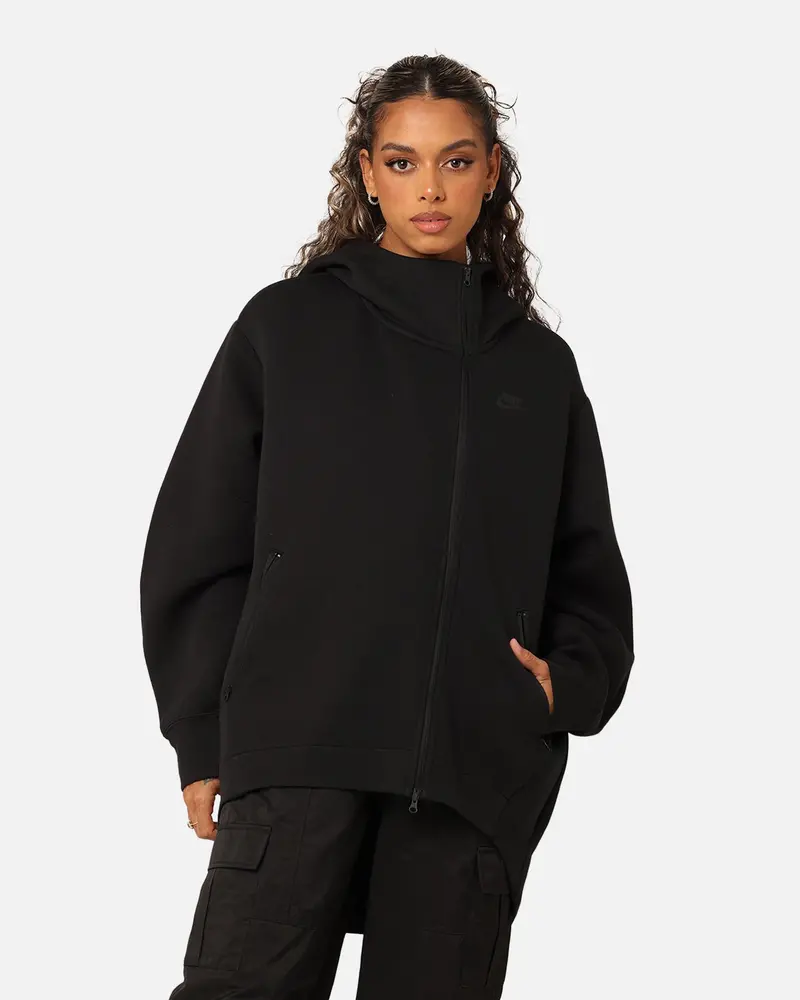 Nike Women's Sportswear Tech Fleece Oversized Full-Zip Hoodie Cape Black/Black 1