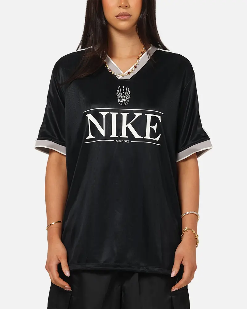 Nike Women's Sportswear V-Neck Jersey Black/White/Grey 1