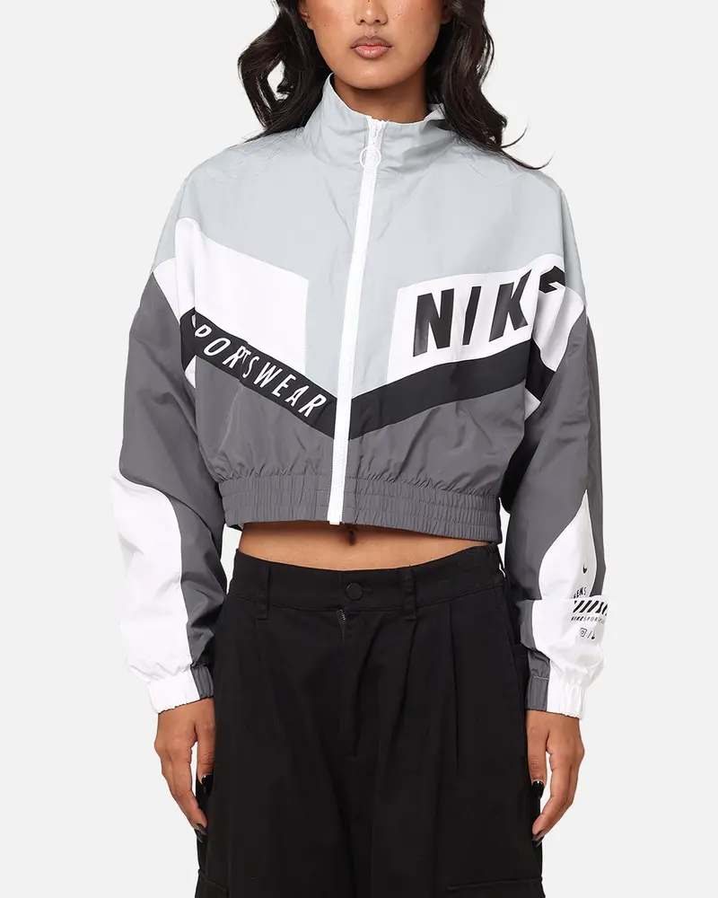 Nike Women's Sportswear Woven Street Jacket Iron Grey/Light Pumice/White 1