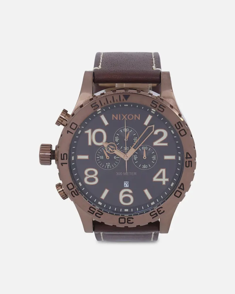 Nixon 51-30 Chrono Leather Watch Chocolate/Dark Roast Brown 1