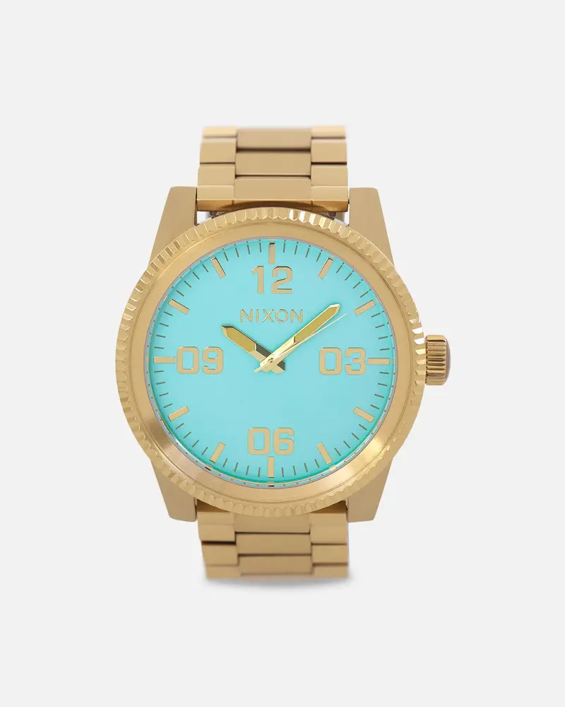 Nixon Corporal Stainless Steel Watch Gold/Turquoise 1