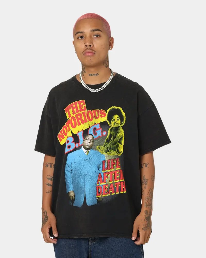 Notorious B.I.G Biggie Bootleg Vintage T-Shirt Black Wash 1