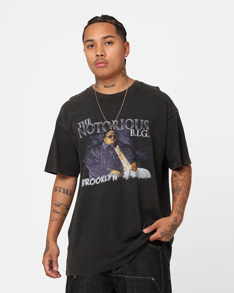 Notorious B.I.G King Of Brooklyn T-Shirt Black Wash 1