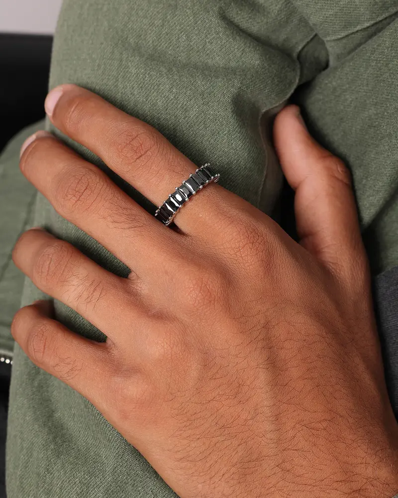 Nxs Baguette Ring Iced Black 1