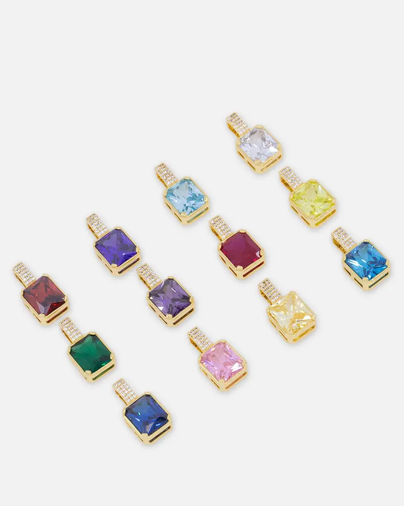 Nxs Birthstone Pendant Iced Multi 1