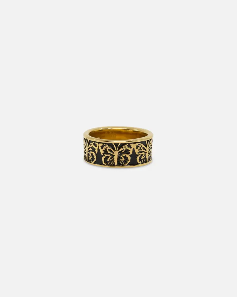 Nxs Butterfly Band Ring Gold/Black 1