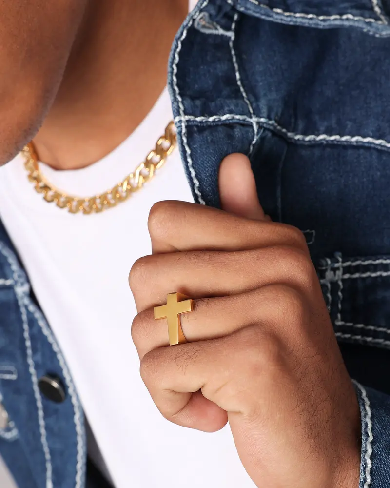 Nxs Cross Ring Gold 1