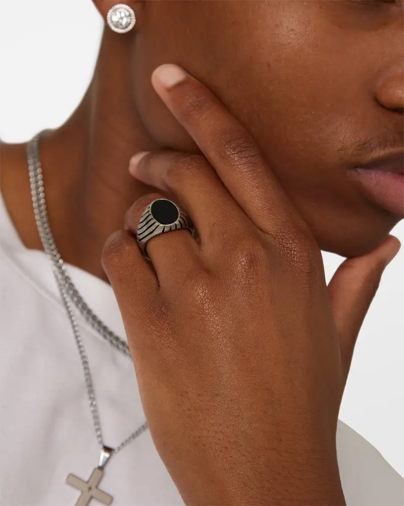 Nxs Onyx Eye Ring Steel/Black 1
