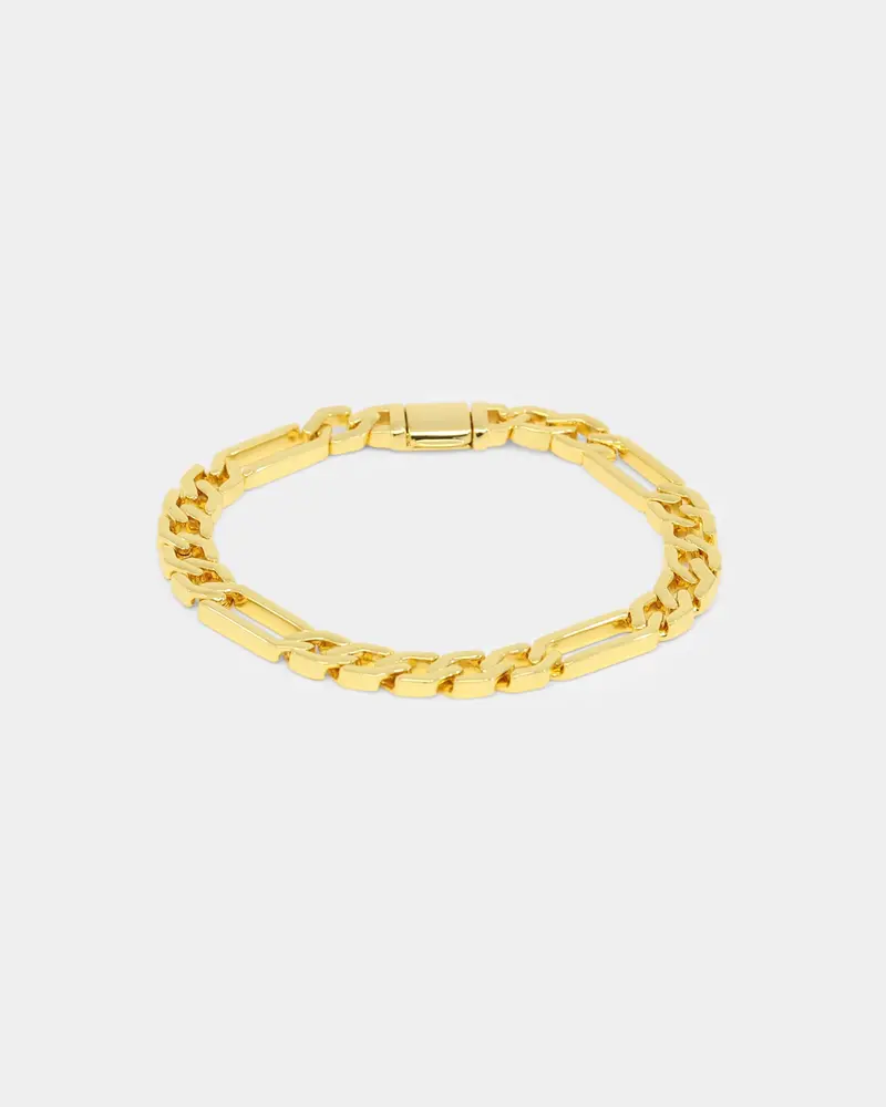 Nxs Sharp Cut Figaro Bracelet Gold 1