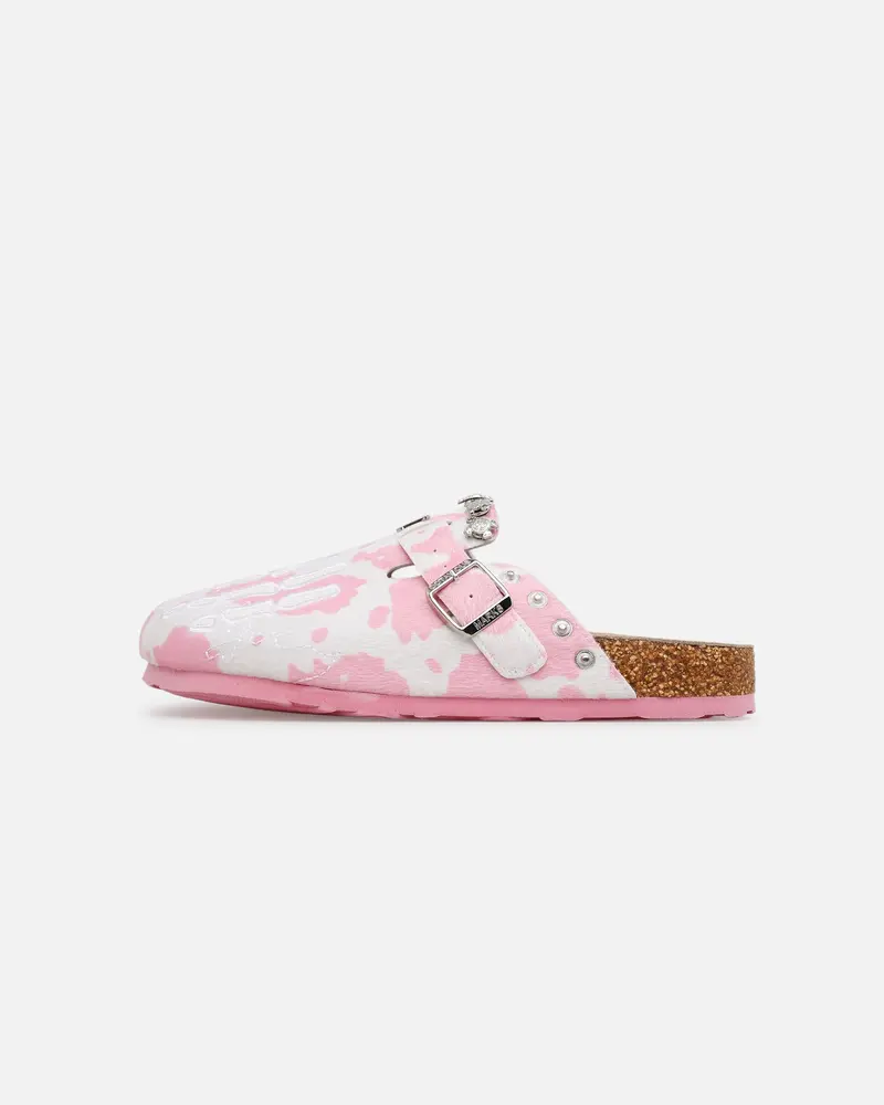 Octavious Marks Cow Fur Clogs Pink 1