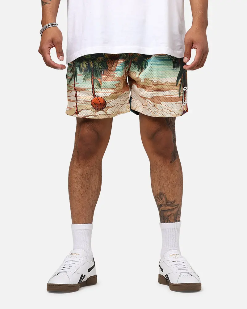 Overtime Paradise Palm Shorts Palm Print 1