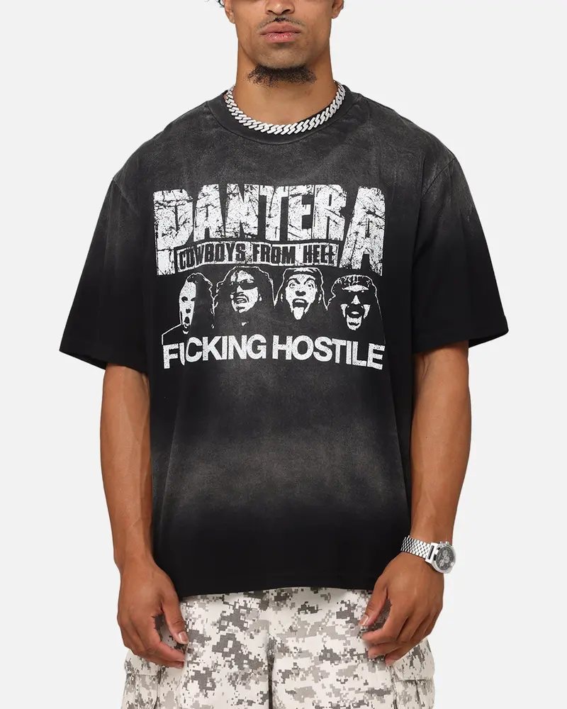 Pantera F#Cking Hostile Vintage T-Shirt Washed Black 1