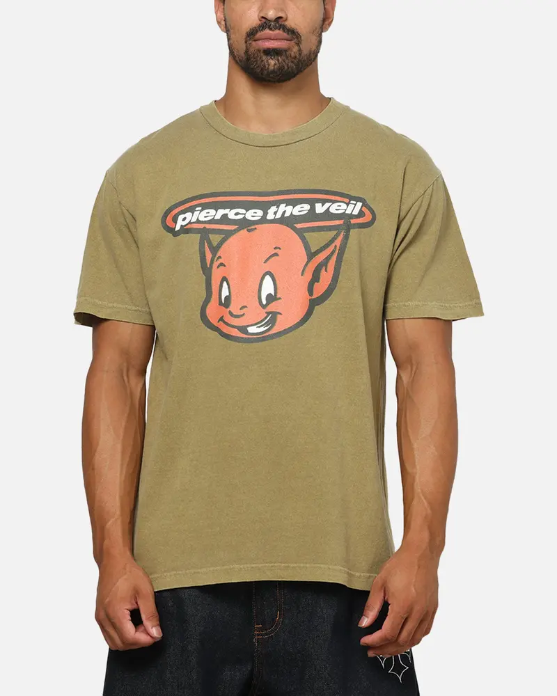 Pierce The Veil Bootleg Devil T-Shirt Army Green 1