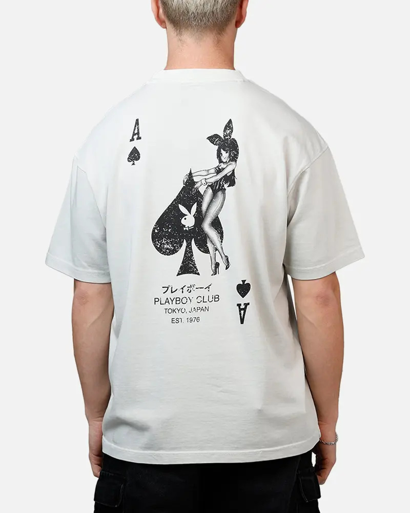 Playboy Aces Of Spades Boxy T-Shirt Lunar Rock 1