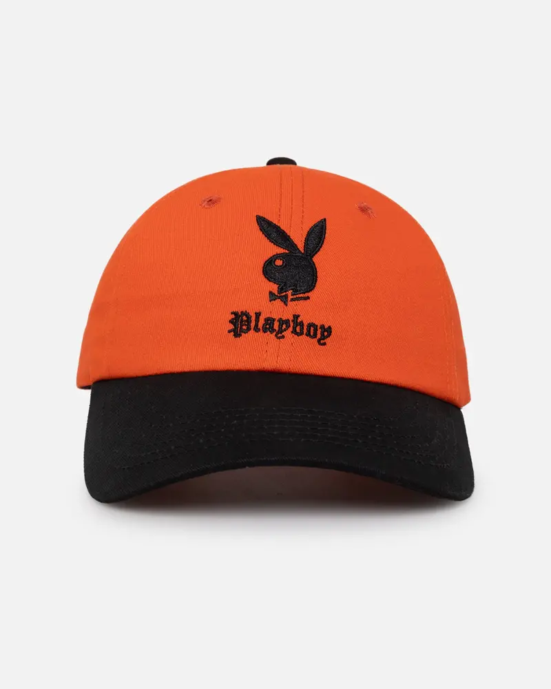 Playboy Bunny Gothic Dad Cap Orange/Black 1