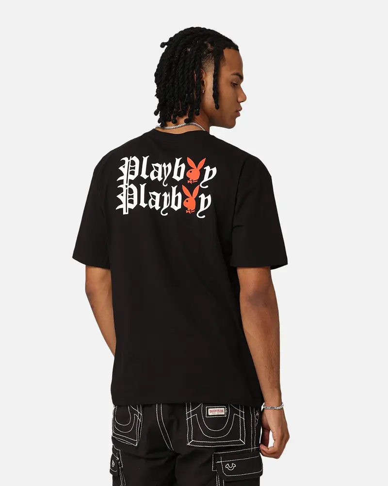 Playboy Bunny O Gothic Stack T-Shirt Black 1