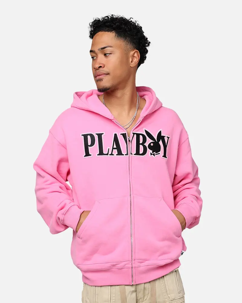 Playboy By Culture Kings Bunny Zip Hoodie Pink 1