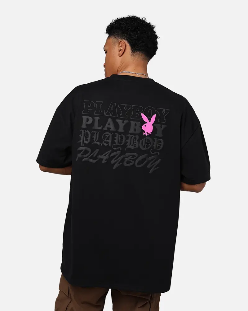 Playboy By Culture Kings Stacked T-Shirt Black 1